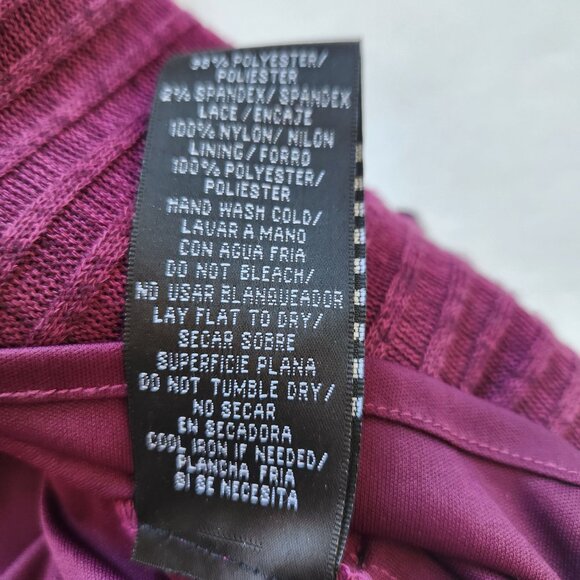 Whimsigoth Retro Purple Dress Ribbed Lace Witchy Whimsy Bohemian Goth Grunge XL - Picture 8 of 11